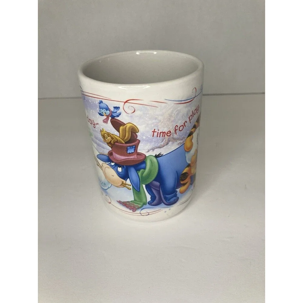 Disney Winnie the Pooh Coffee Cup Mug Tiger Eeyore Snow Day Time For Play